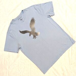 American Eagle Graphic T-shirt Standard Fit Light Blue Eagle Graphic Men's Med